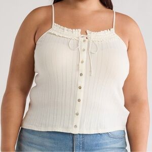 Joie Soft Cream Clover Cotton Cami Top 1X NWT